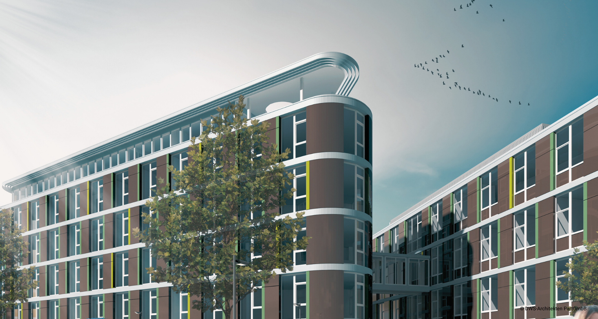 [Translate to Englisch:] Rendering: ZBMT und Neubau - © DWS-Architekten PartGmbB