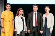 Das AGIT-Organisationteam (v. l.): Gaby Mahr-Urfels, Havva Coskun-Dogan, Geschäftsführer Dr. Helmut Greif, Petra Göbbels